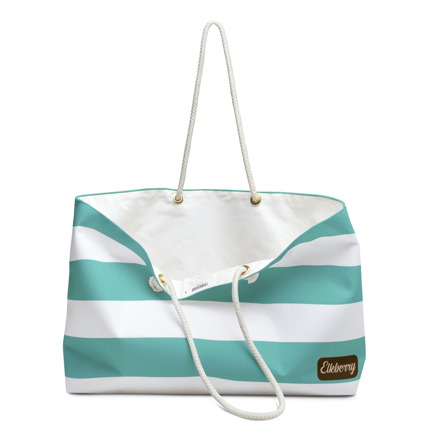 Weekender Tote Bag - Aqua/White Stripes