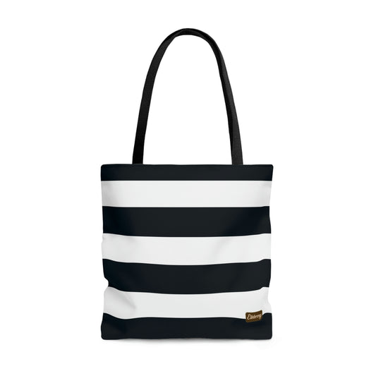 Lightweight Tote Bag - White/Navy Stripes