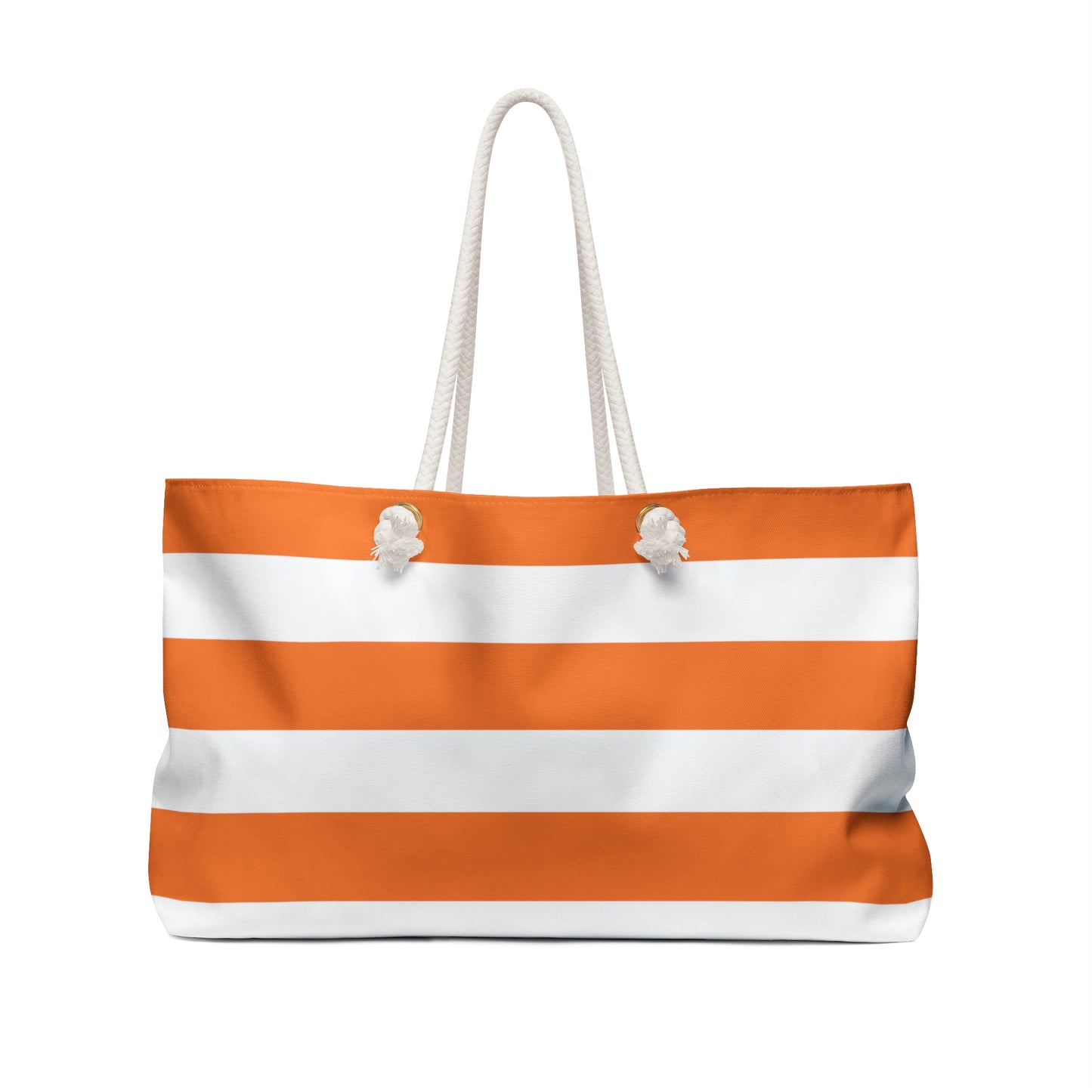 Weekender Tote Bag - Orange/White Stripes
