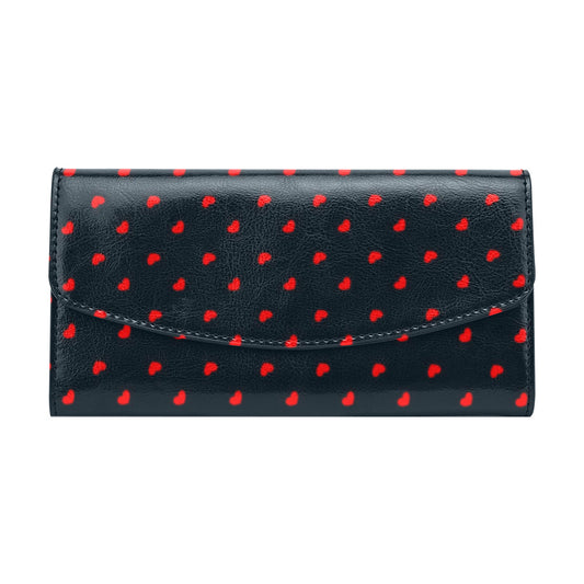 Hearts - Red & Navy Flap Wallet