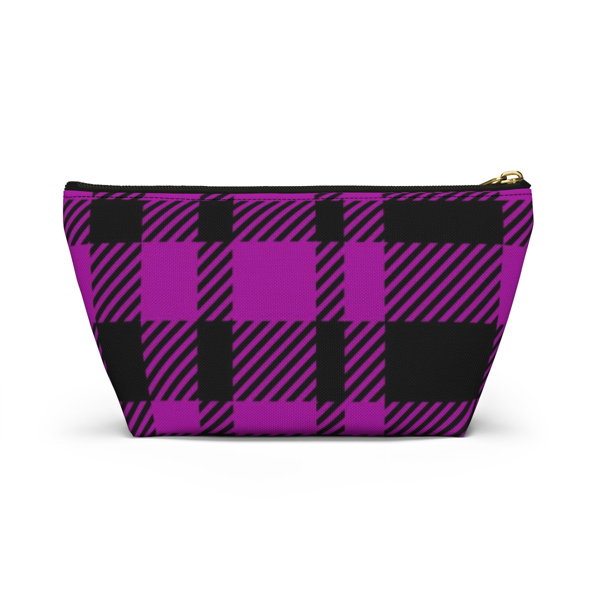 Big Bottom Zipper Pouch - Pink Buffalo Check, Pink Plaid