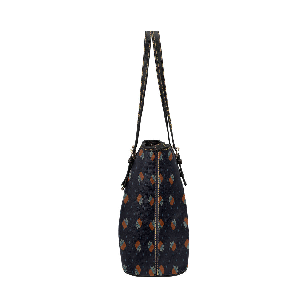 Little Planties Vegan Leather Zipper Tote Handbag (Large)