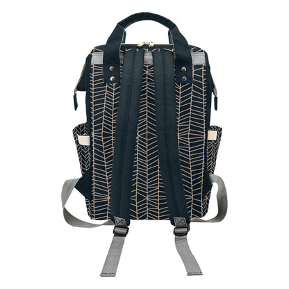 Herringbone - Navy Multi-Function Backpack