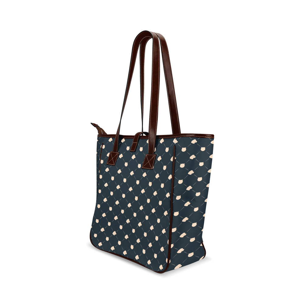 Cat & Dog - Navy Classic Tote Handbag