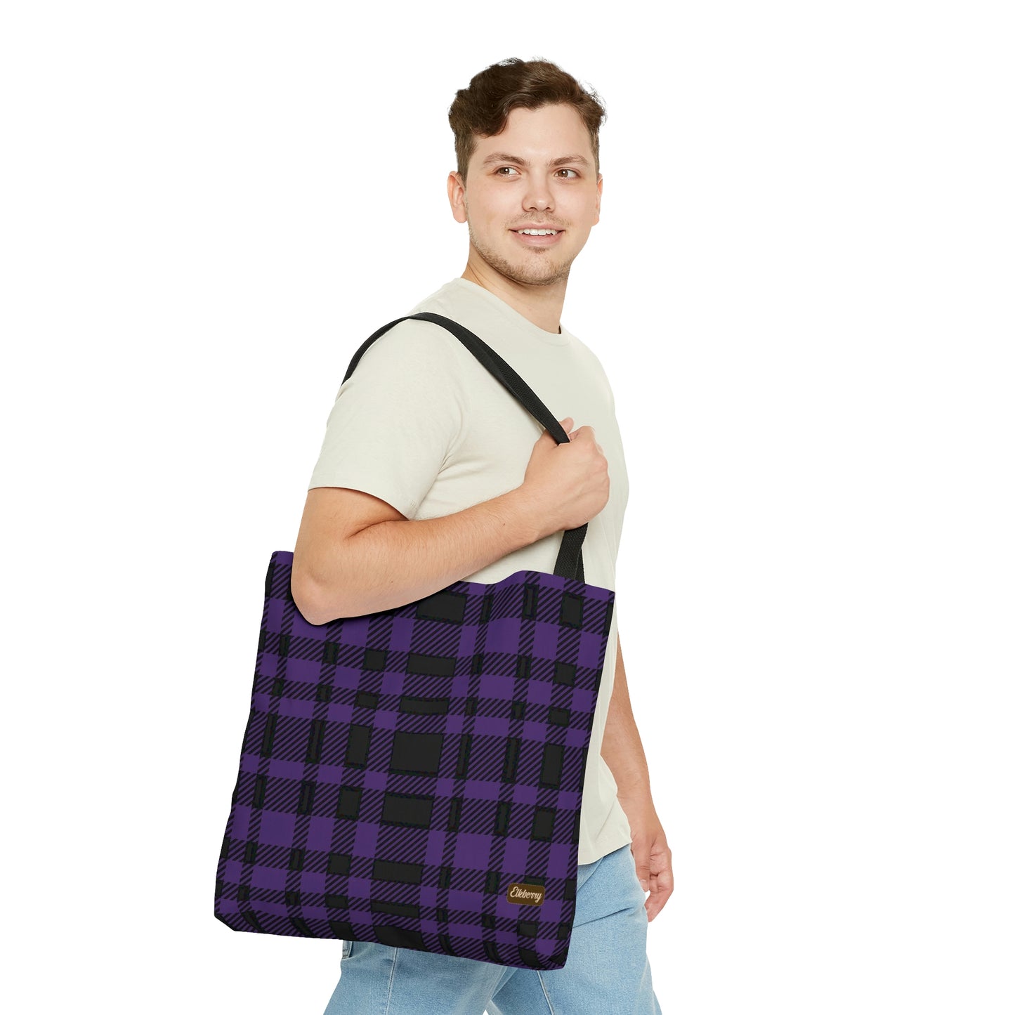 Lightweight Tote Bag - Purple Buffalo Check, Purple Plaid