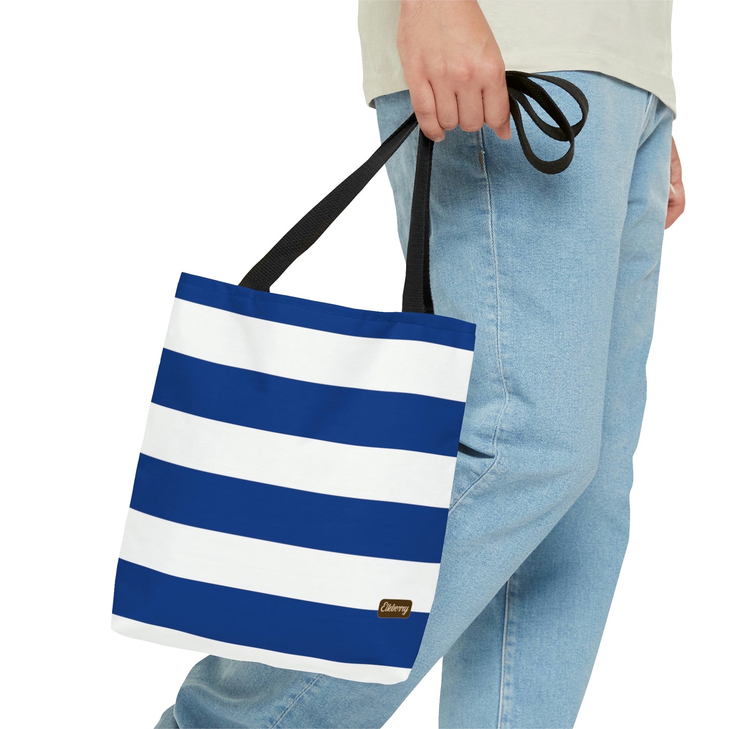 Lightweight Tote Bag - True Blue/White Stripes