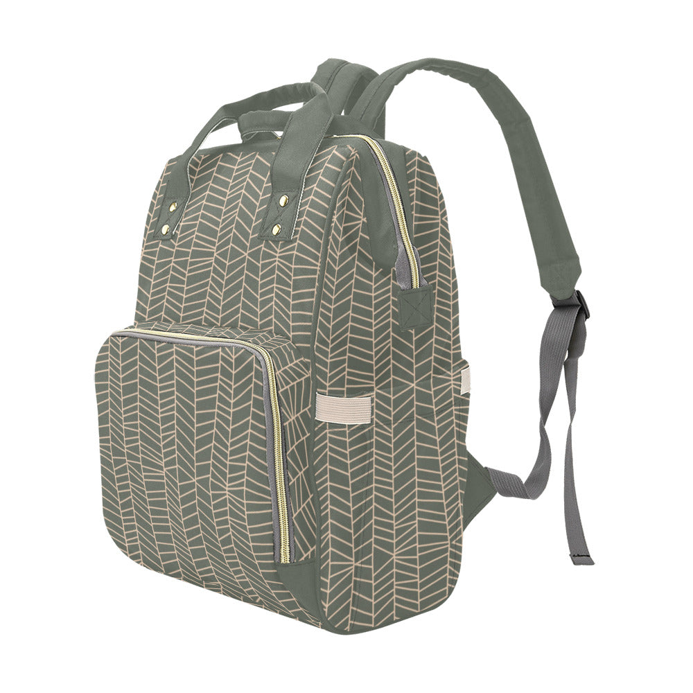 Herringbone - Sage Multi-Function Backpack