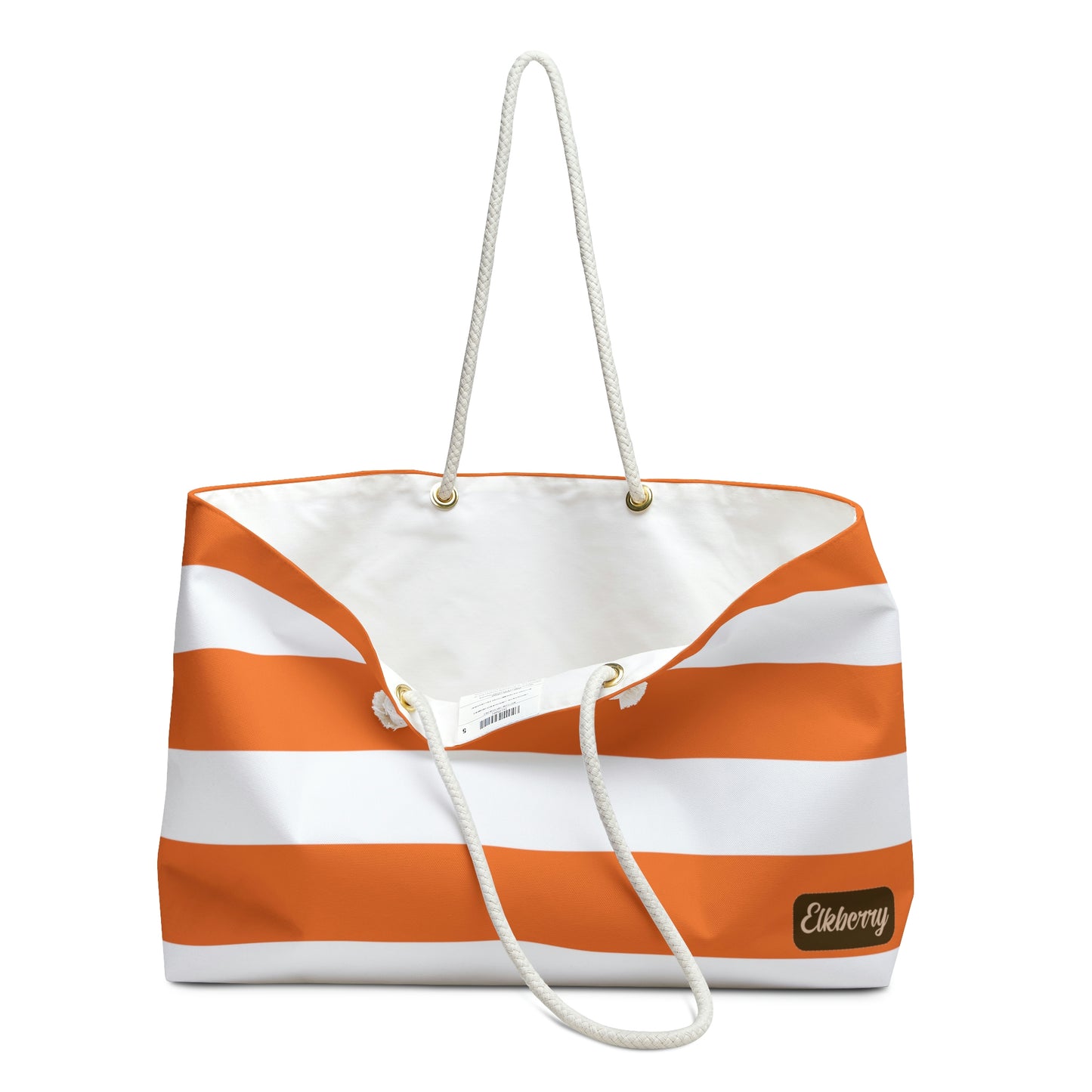 Weekender Tote Bag - Orange/White Stripes
