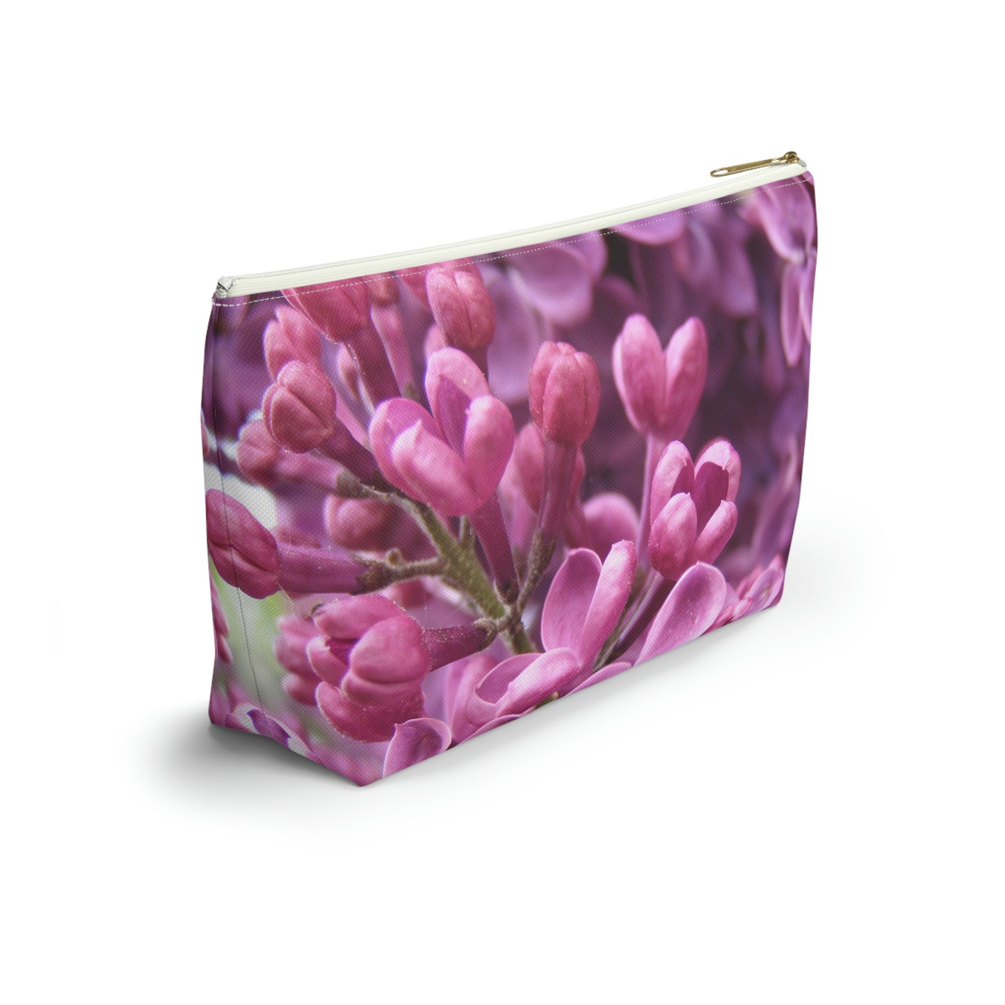 Big Bottom Zipper Pouch - Lilacs in Bloom