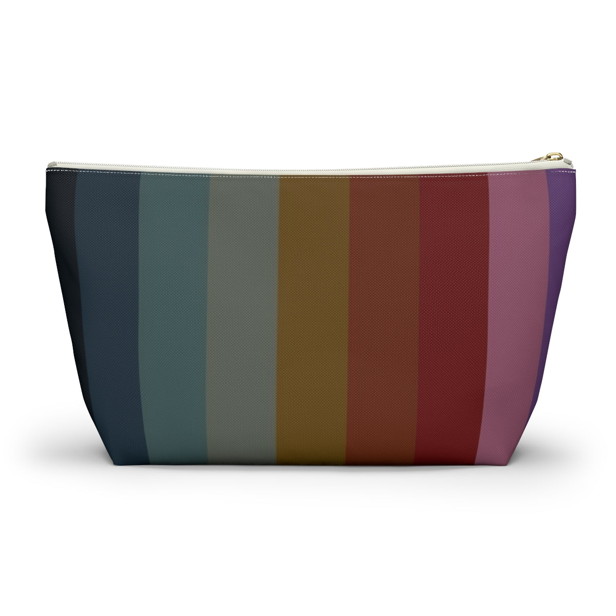 Big Bottom Zipper Pouch - Jewel Tone Rainbow, Vertical