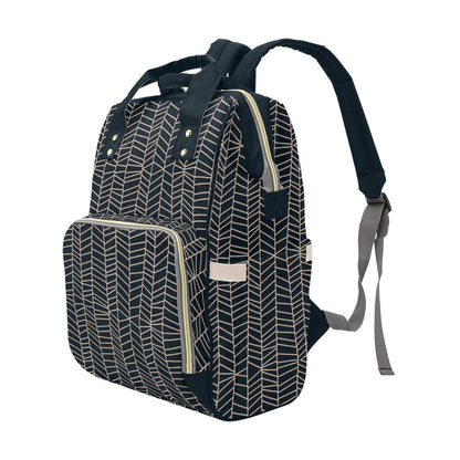 Herringbone - Navy Multi-Function Backpack