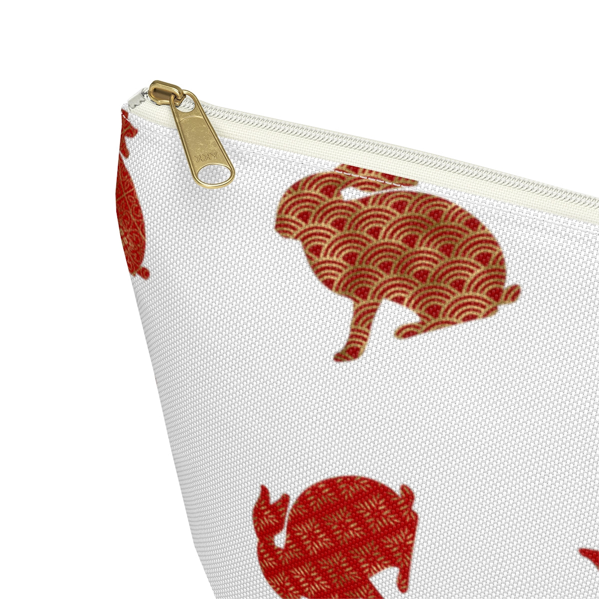 Big Bottom Zipper Pouch - Rabbit Silhouette