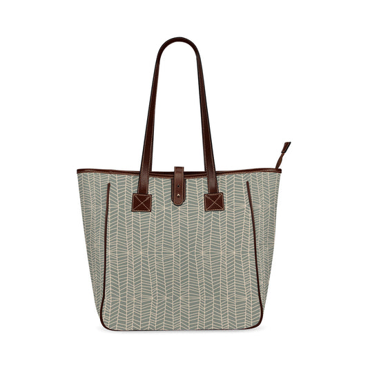 Herringbone - Sage Classic Tote Handbag