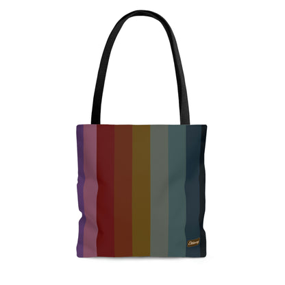 Lightweight Tote Bag - Jewel Tone Rainbow, Vertical