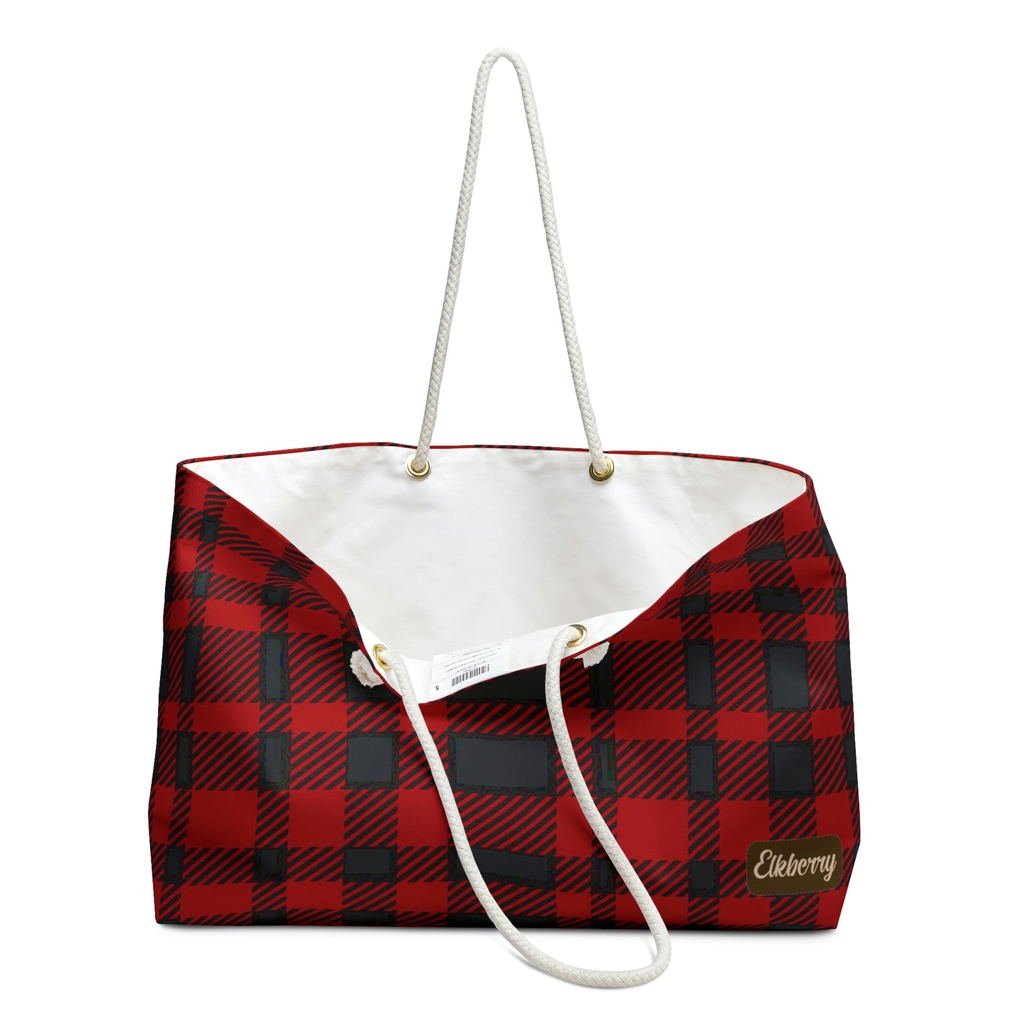 Weekender Tote Bag - Red Buffalo Check, Red Plaid