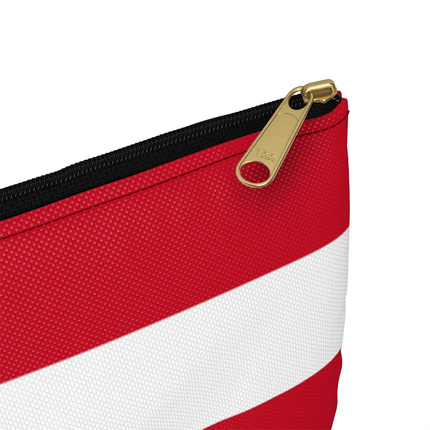Flat Zipper Pouch - Red/White Stripes