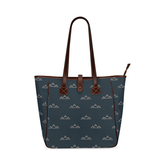 Mountains - Navy Classic Tote Handbag