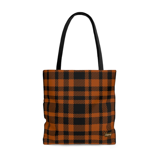 Lightweight Tote Bag - Orange Buffalo Check, Orange Plaid