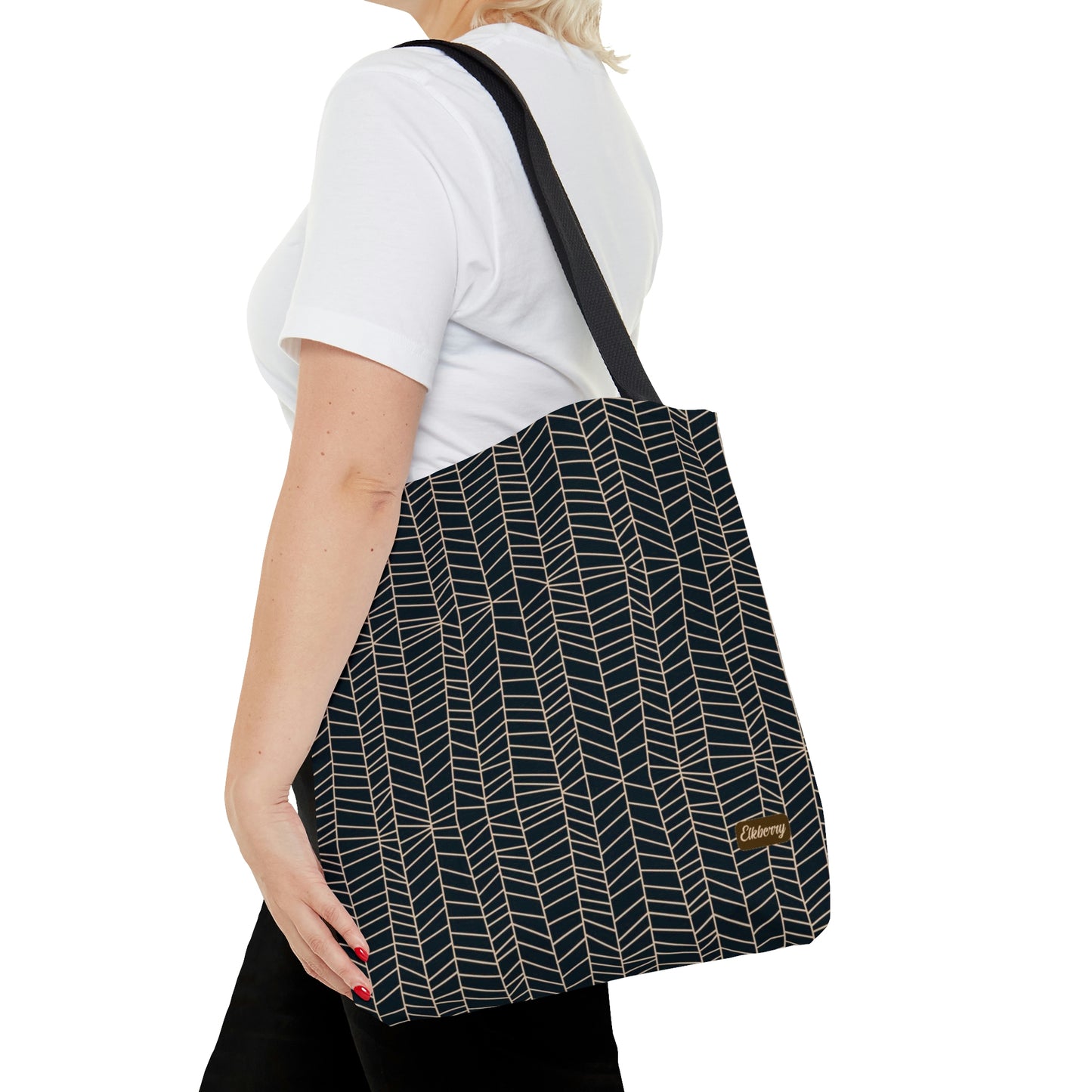 Lightweight Tote Bag - Herringbone in Navy