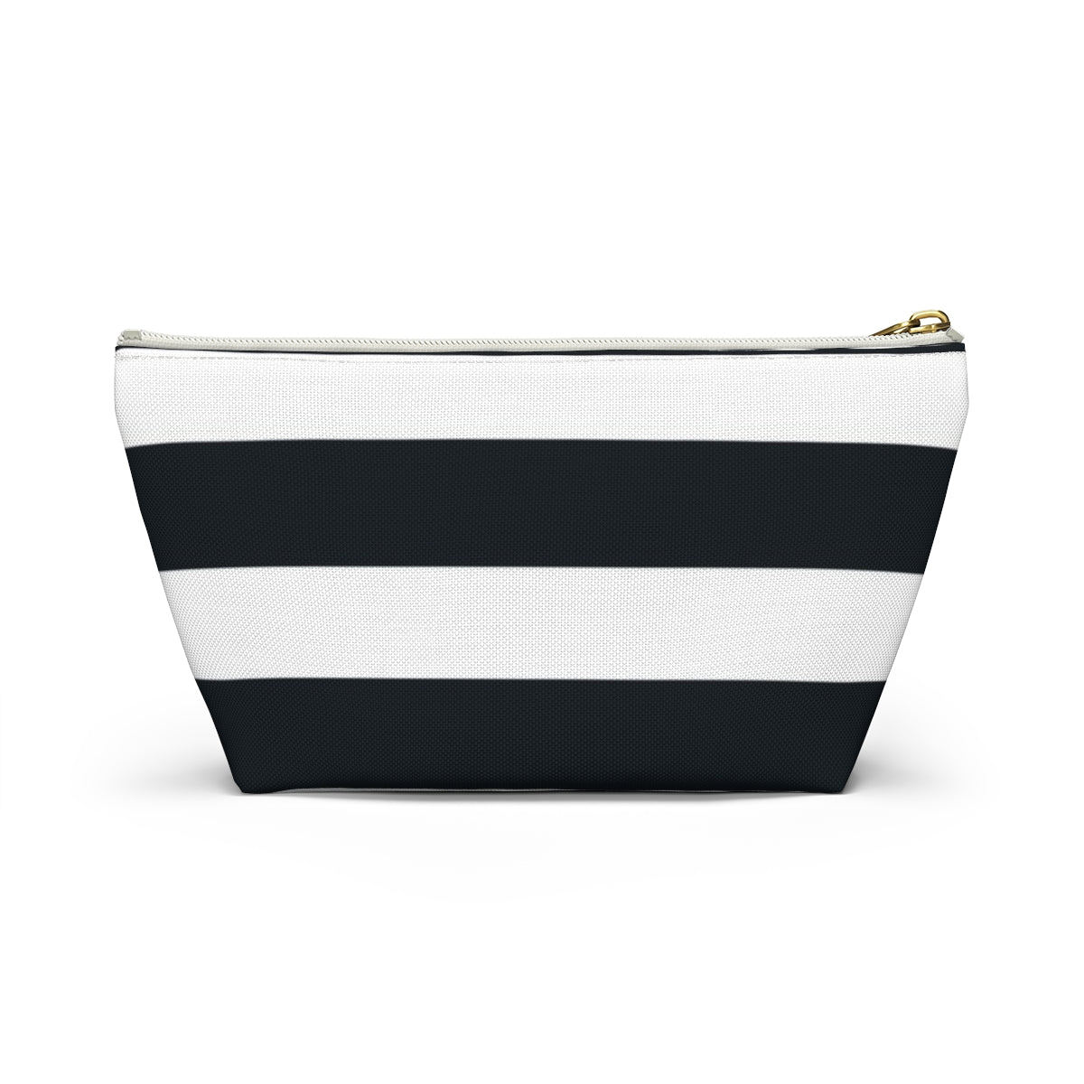 Big Bottom Zipper Pouch - Navy/White Stripes