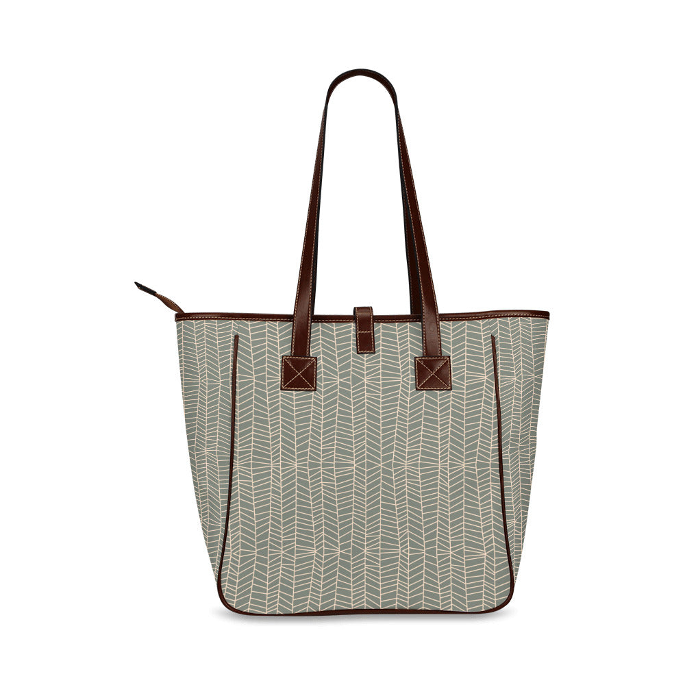 Herringbone - Sage Classic Tote Handbag