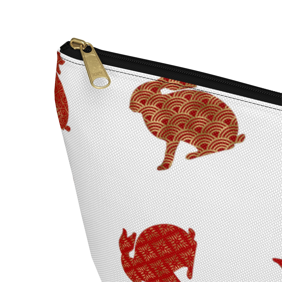 Big Bottom Zipper Pouch - Rabbit Silhouette