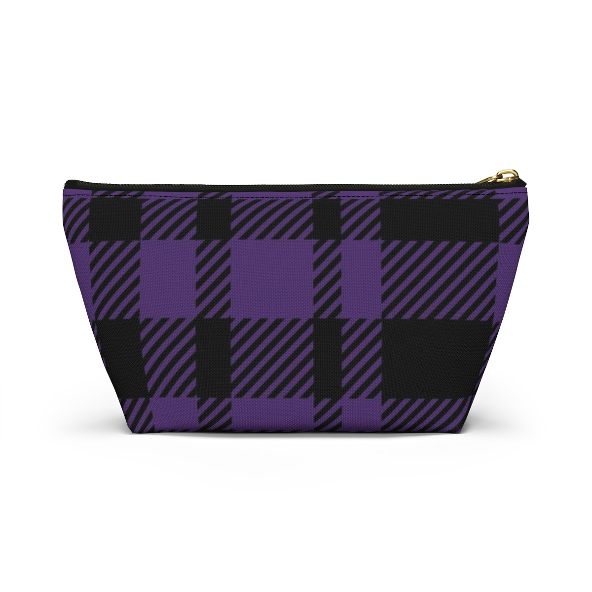 Big Bottom Zipper Pouch - Purple Buffalo Check, Purple Plaid