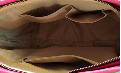 Fall Leaves Vegan Leather Zipper Tote Handbag (Large)