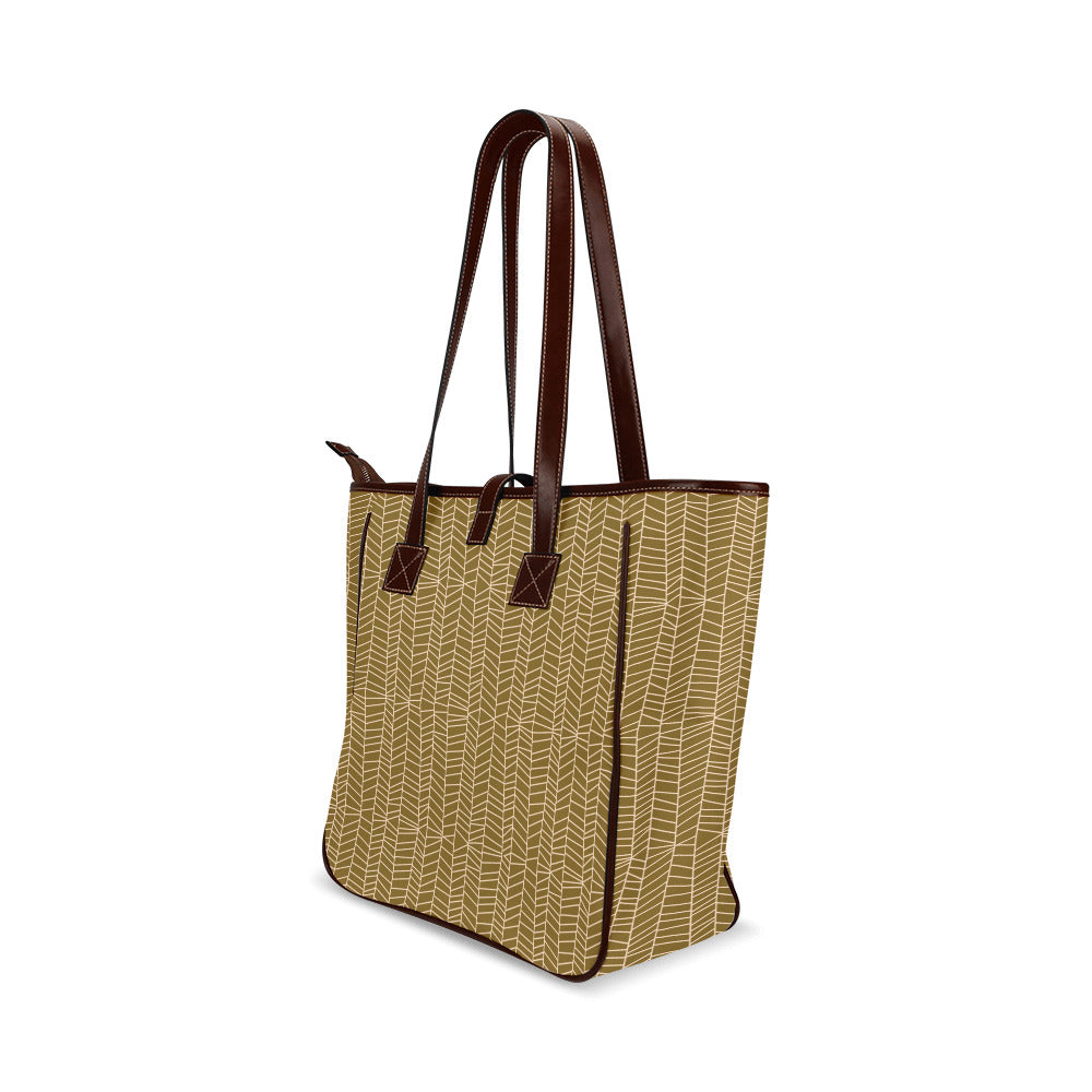 Herringbone - Mustard Classic Tote Handbag