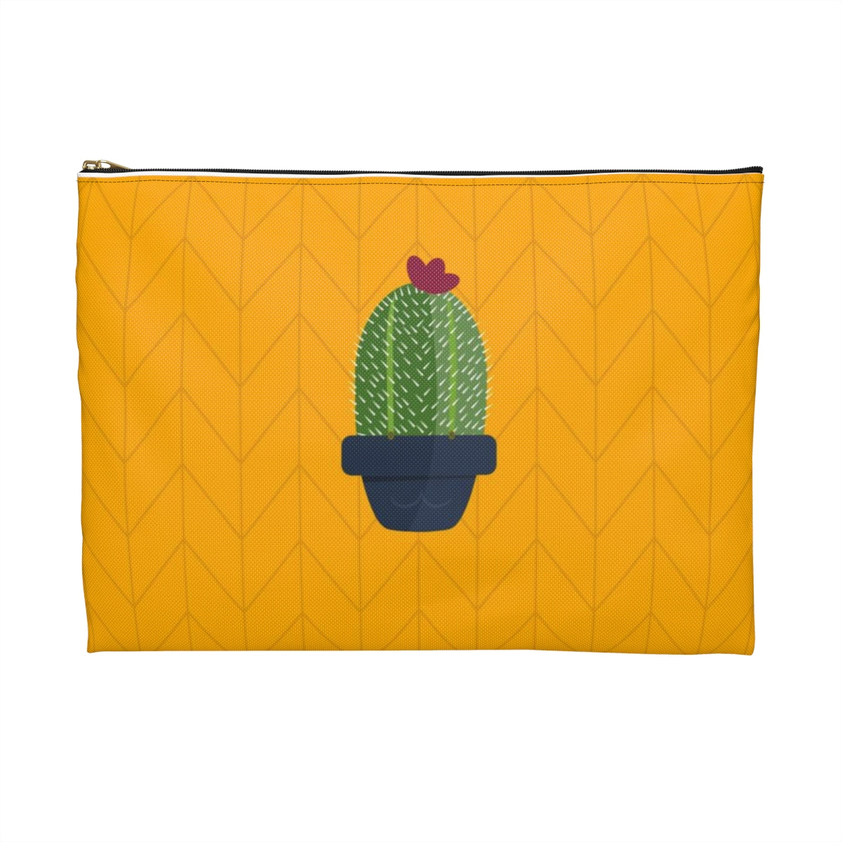 Flat Zipper Pouch - Plant Nerd Cactus