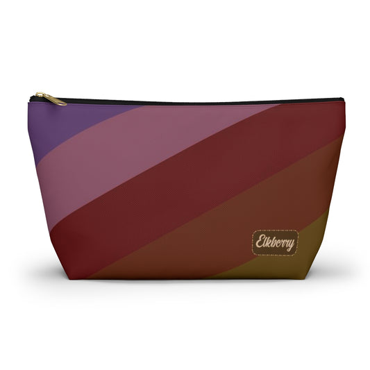 Big Bottom Zipper Pouch - Jeweltone Rainbow, Diagonal