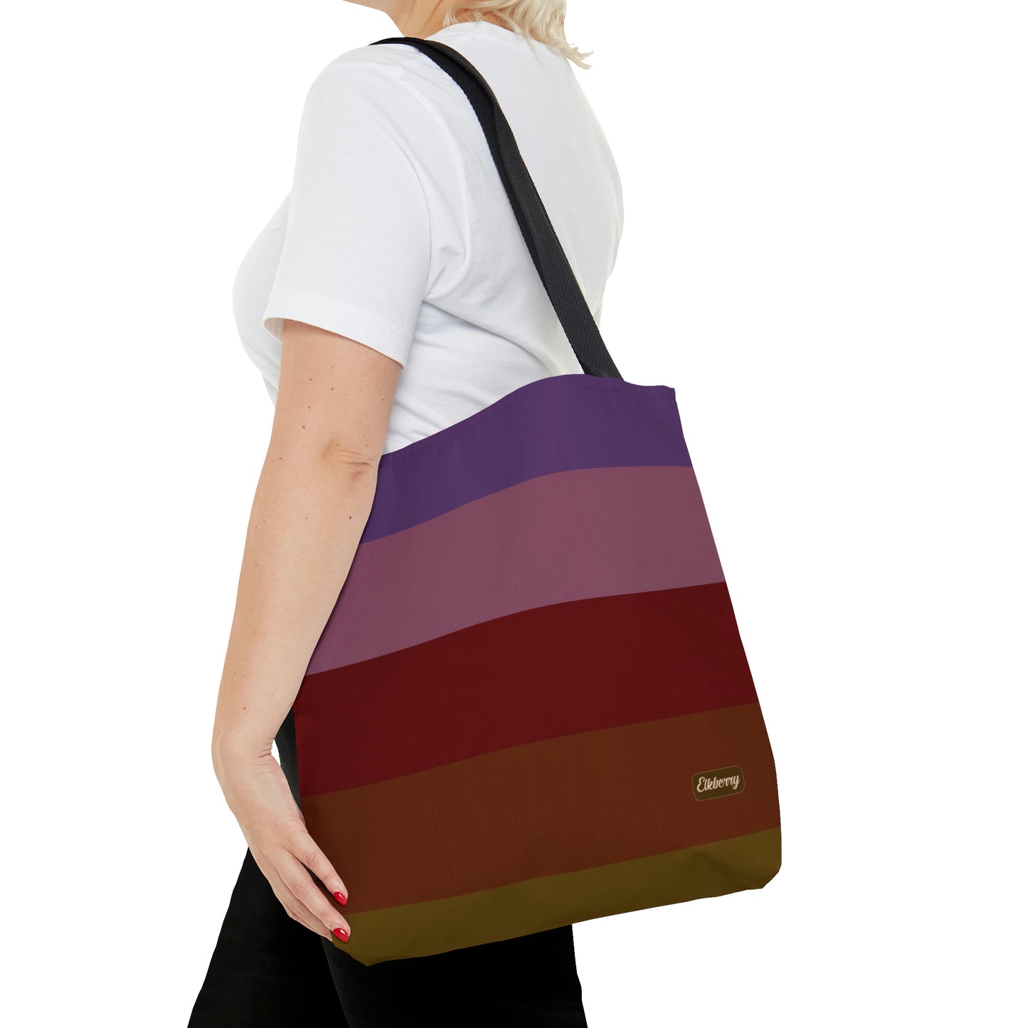 Lightweight Tote Bag - Jewel Tone Rainbow, Horizontal