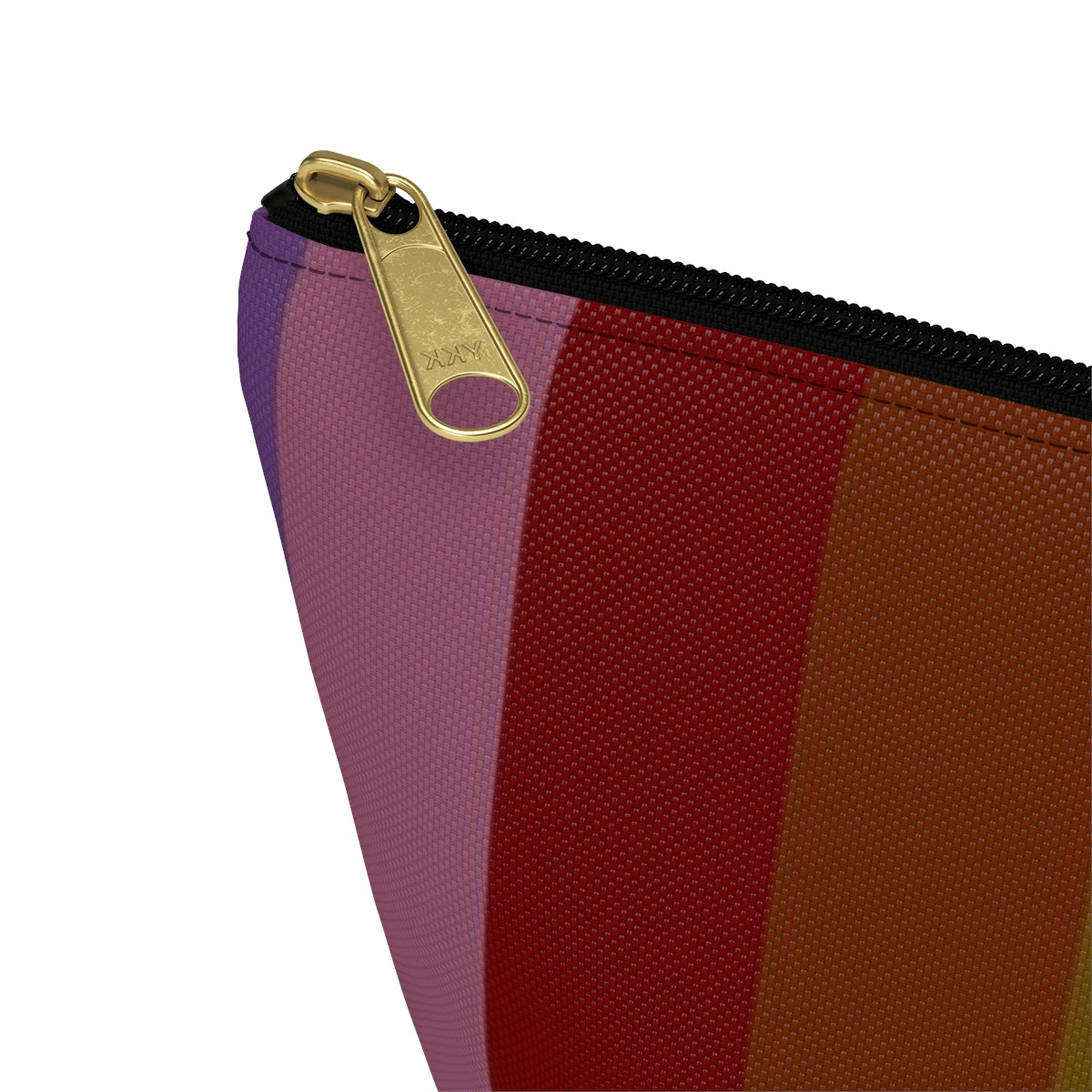 Big Bottom Zipper Pouch - Jewel Tone Rainbow, Vertical