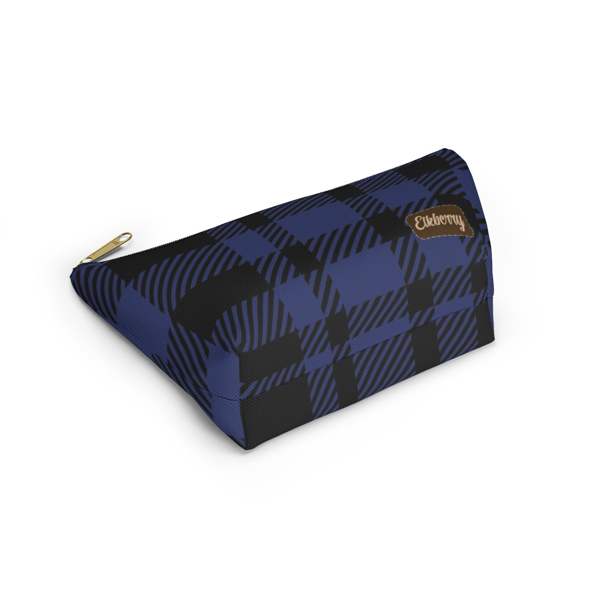 Big Bottom Zipper Pouch - Blue Buffalo Check, Blue Plaid
