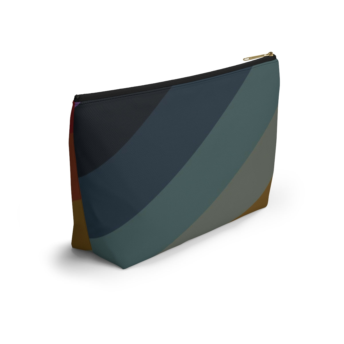 Big Bottom Zipper Pouch - Jeweltone Rainbow, Diagonal
