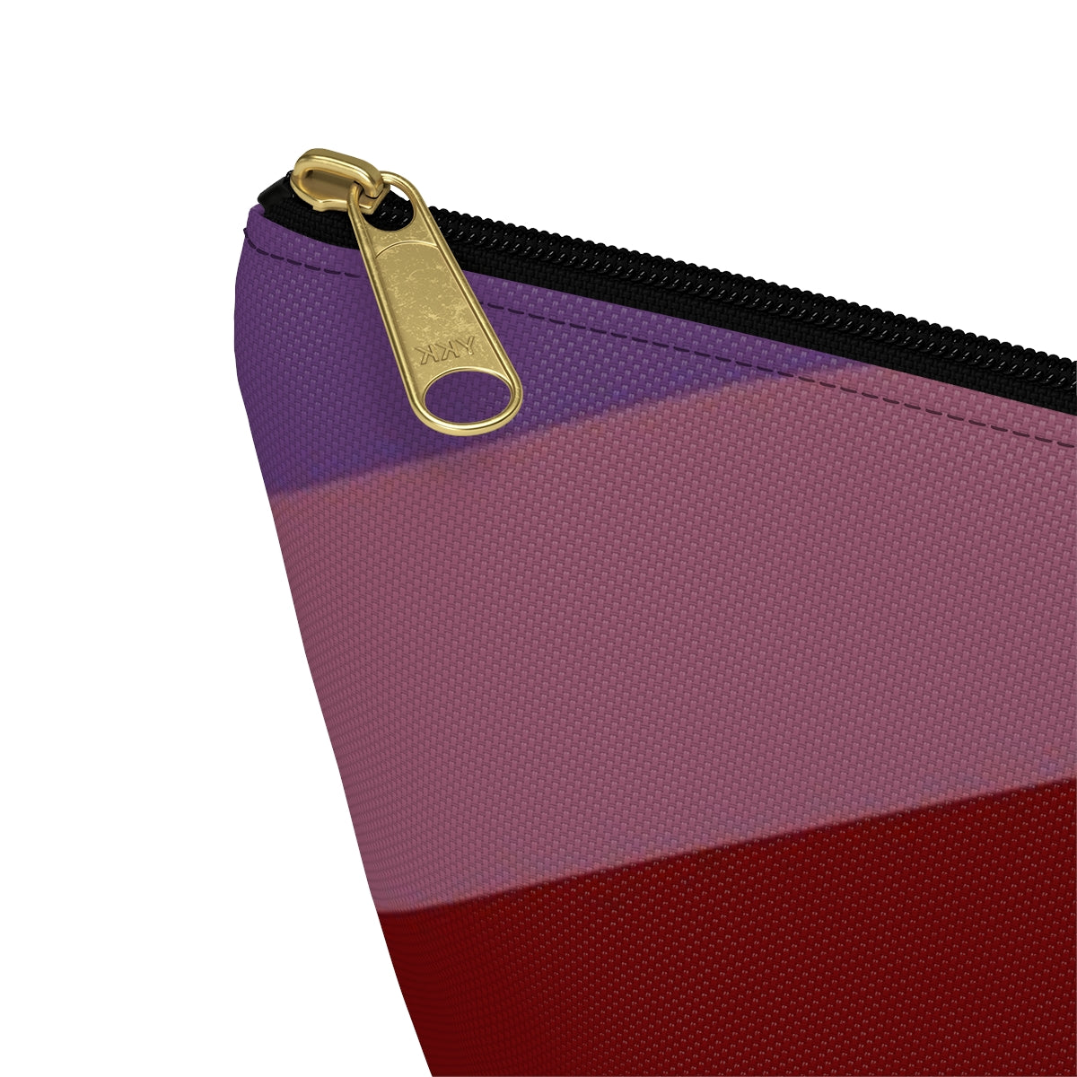 Big Bottom Zipper Pouch - Jeweltone Rainbow, Diagonal