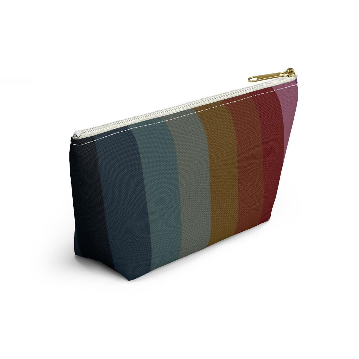 Big Bottom Zipper Pouch - Jewel Tone Rainbow, Vertical