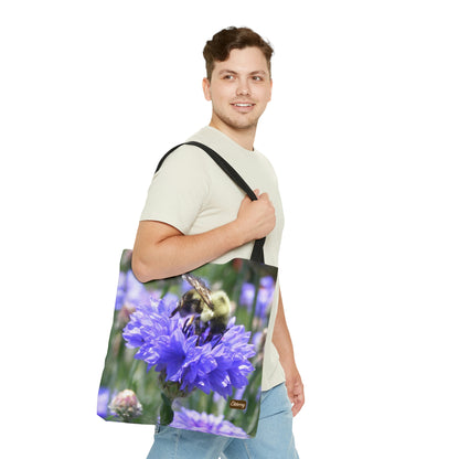 Lightweight Tote Bag - Bee on Bachelor's Button