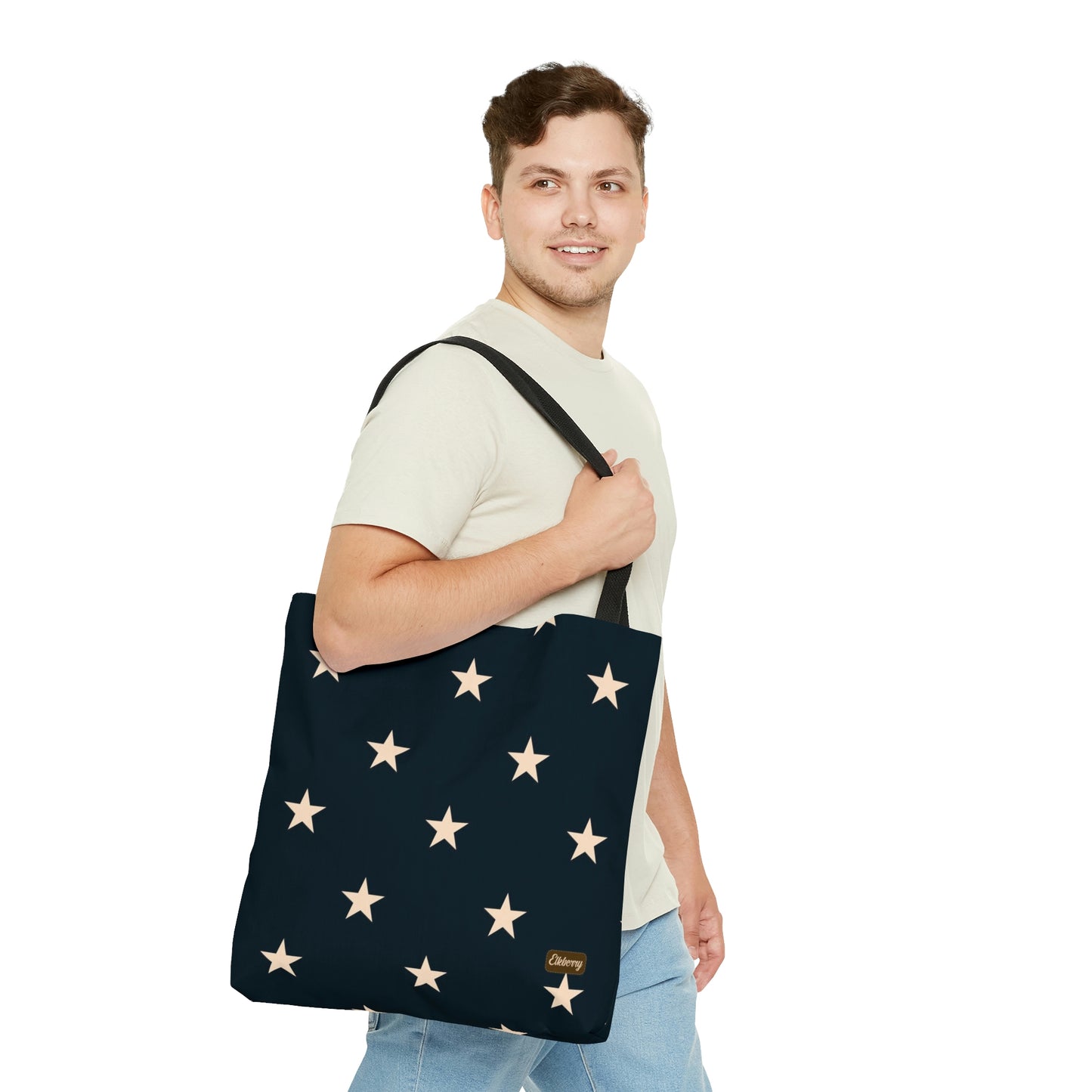 Lightweight Tote Bag - Stars on Navy