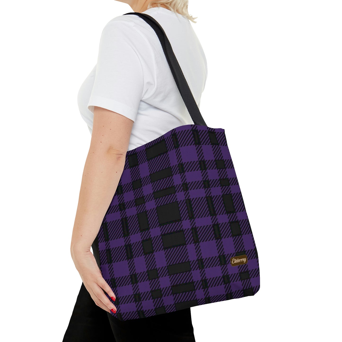 Lightweight Tote Bag - Purple Buffalo Check, Purple Plaid