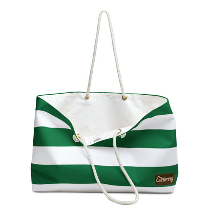 Weekender Tote Bag - Kelly Green/White Stripes