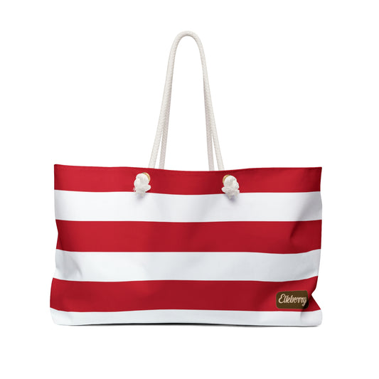 Weekender Tote Bag - Red/White Stripes