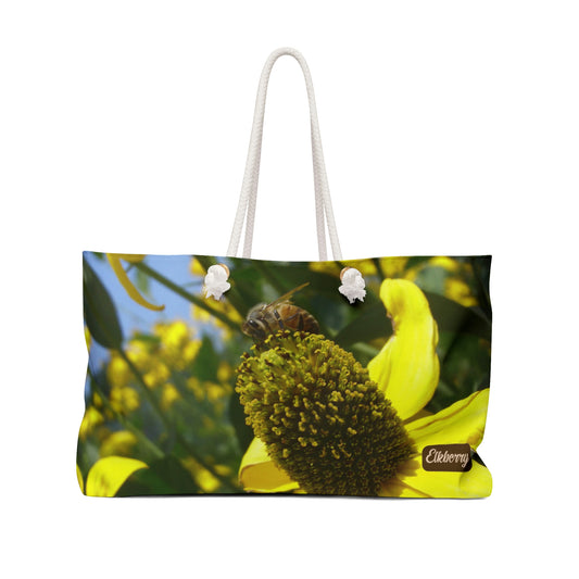 Weekender Tote Bag - Bee on Yellow Coneflower