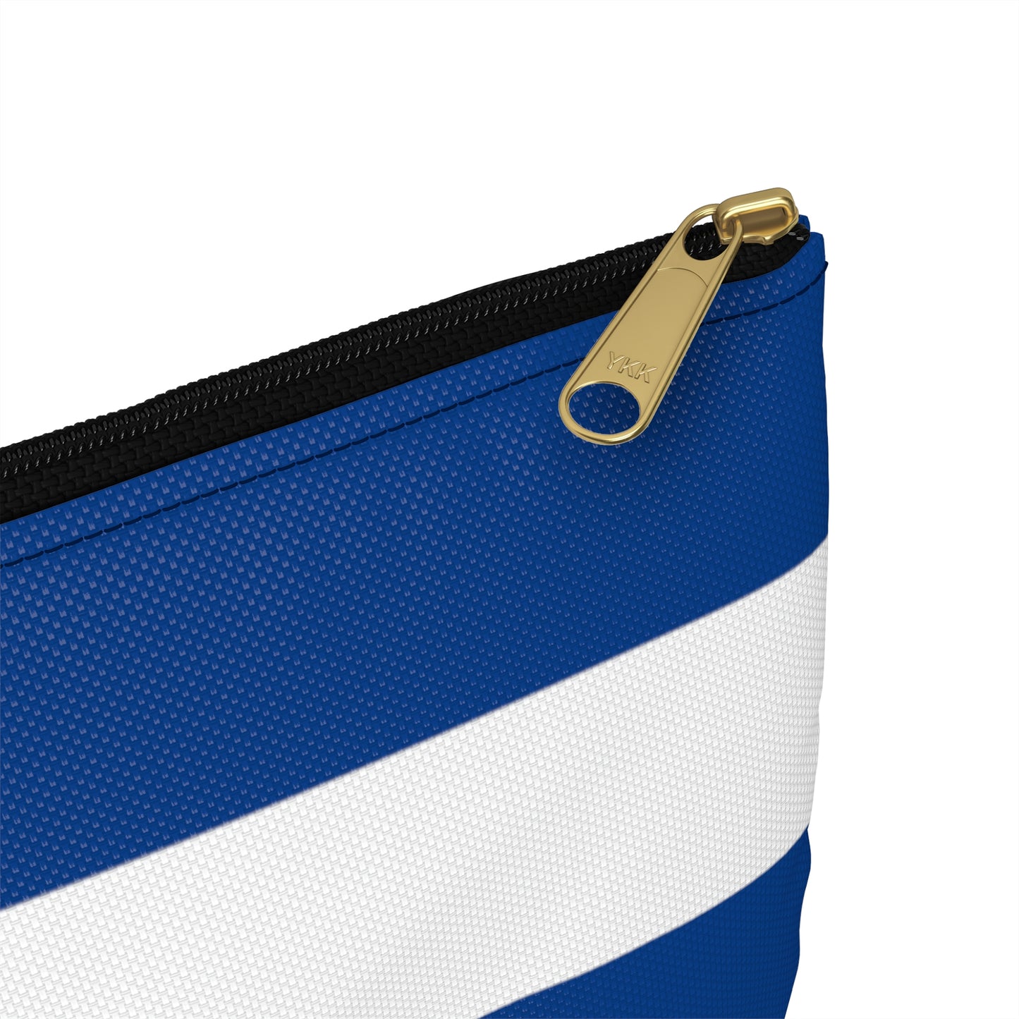 Flat Zipper Pouch - True Blue/White Stripes