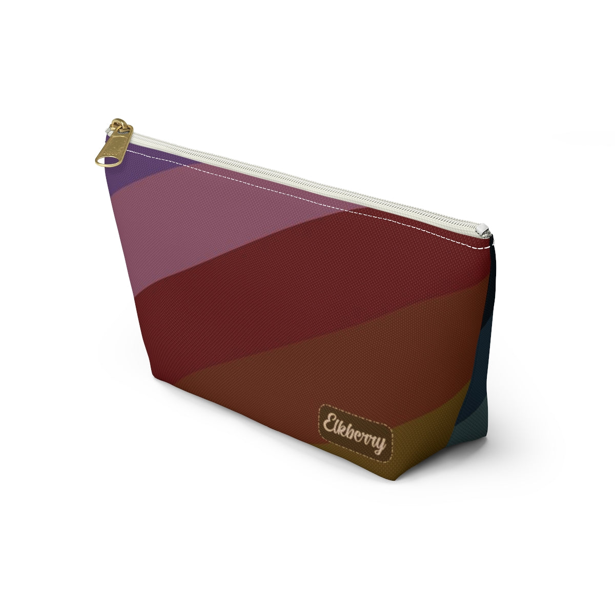 Big Bottom Zipper Pouch - Jeweltone Rainbow, Diagonal