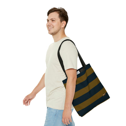 Lightweight Tote Bag - Mustard/Navy Stripes