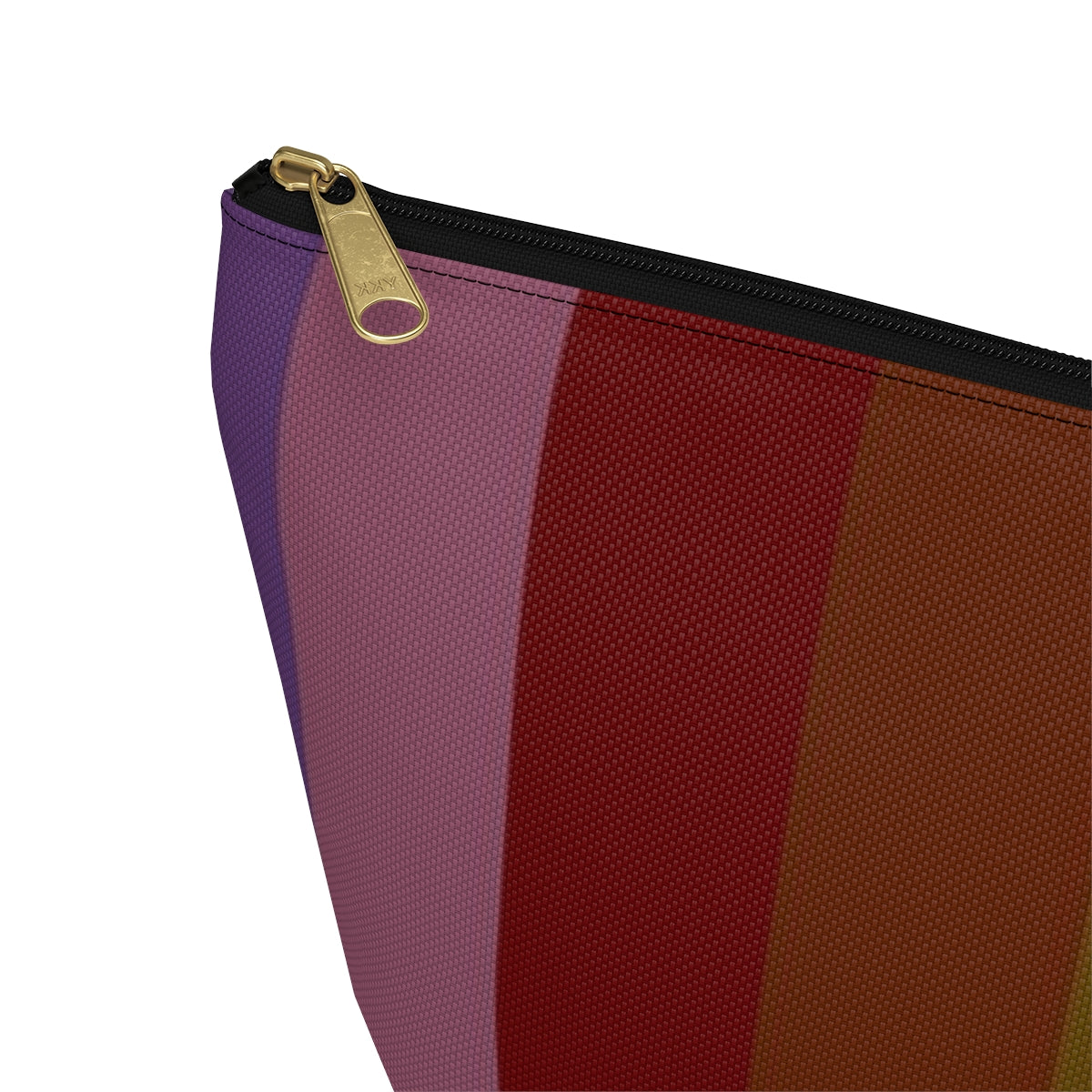 Big Bottom Zipper Pouch - Jewel Tone Rainbow, Vertical