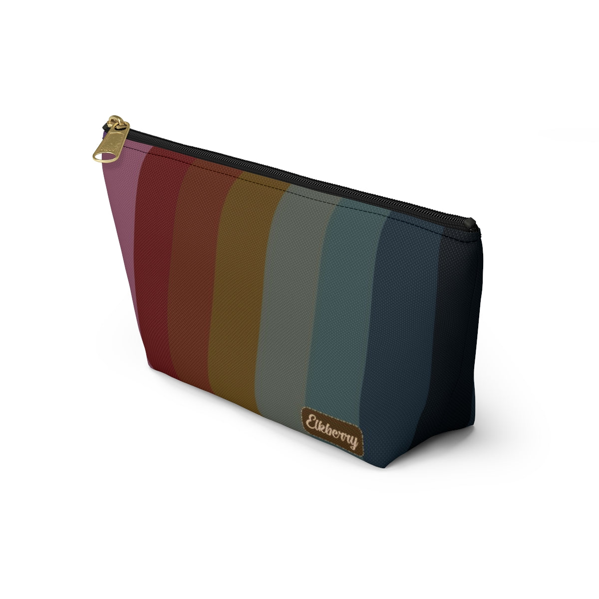Big Bottom Zipper Pouch - Jewel Tone Rainbow, Vertical