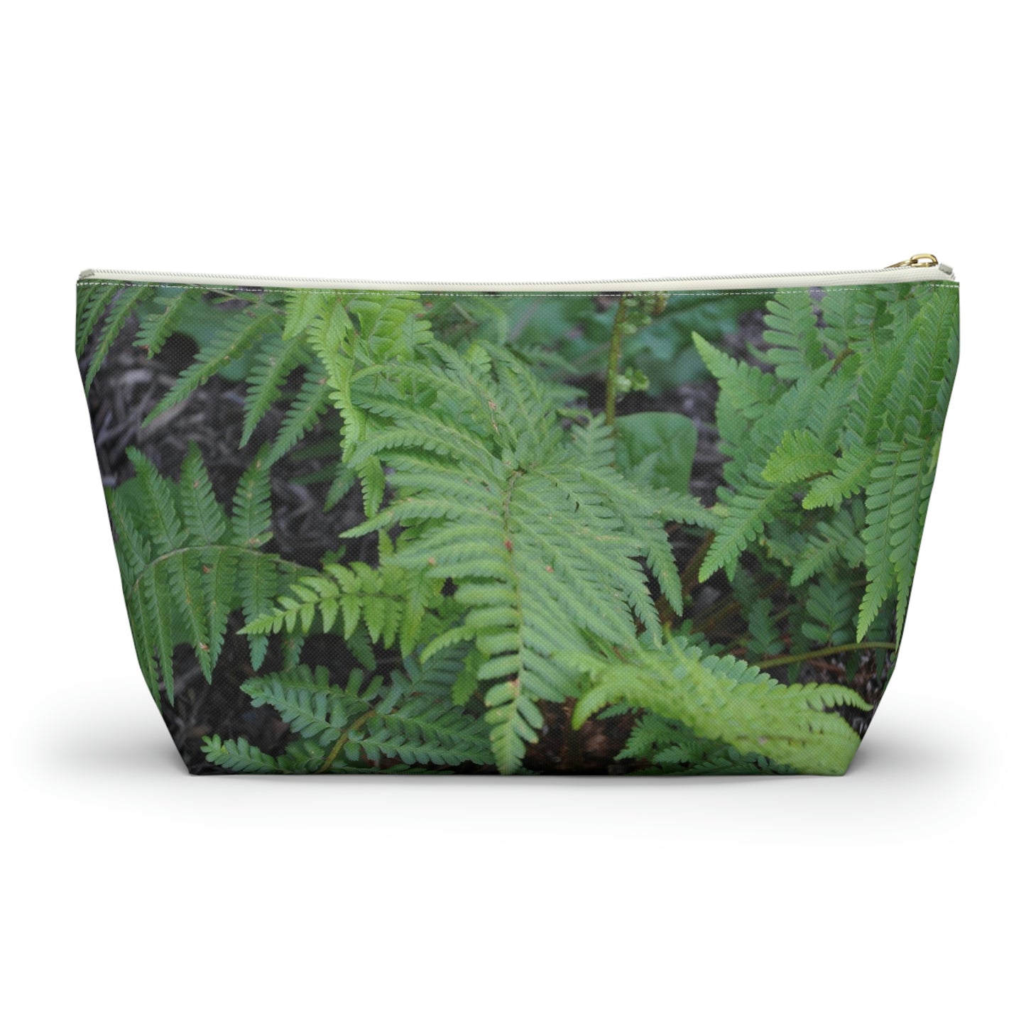 Big Bottom Zipper Pouch - Ferns