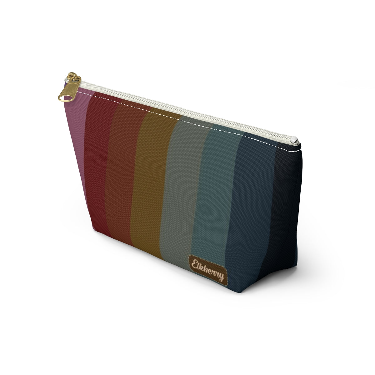 Big Bottom Zipper Pouch - Jewel Tone Rainbow, Vertical